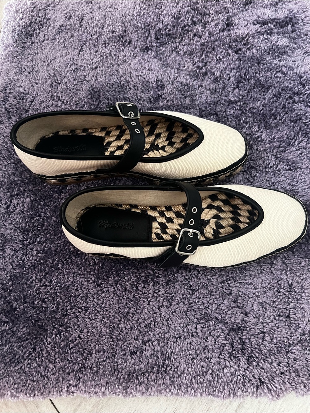 Madewell Cream Canvas Mary Jane Espadrilles-Cushioned insole -New 7.5-Edgy style